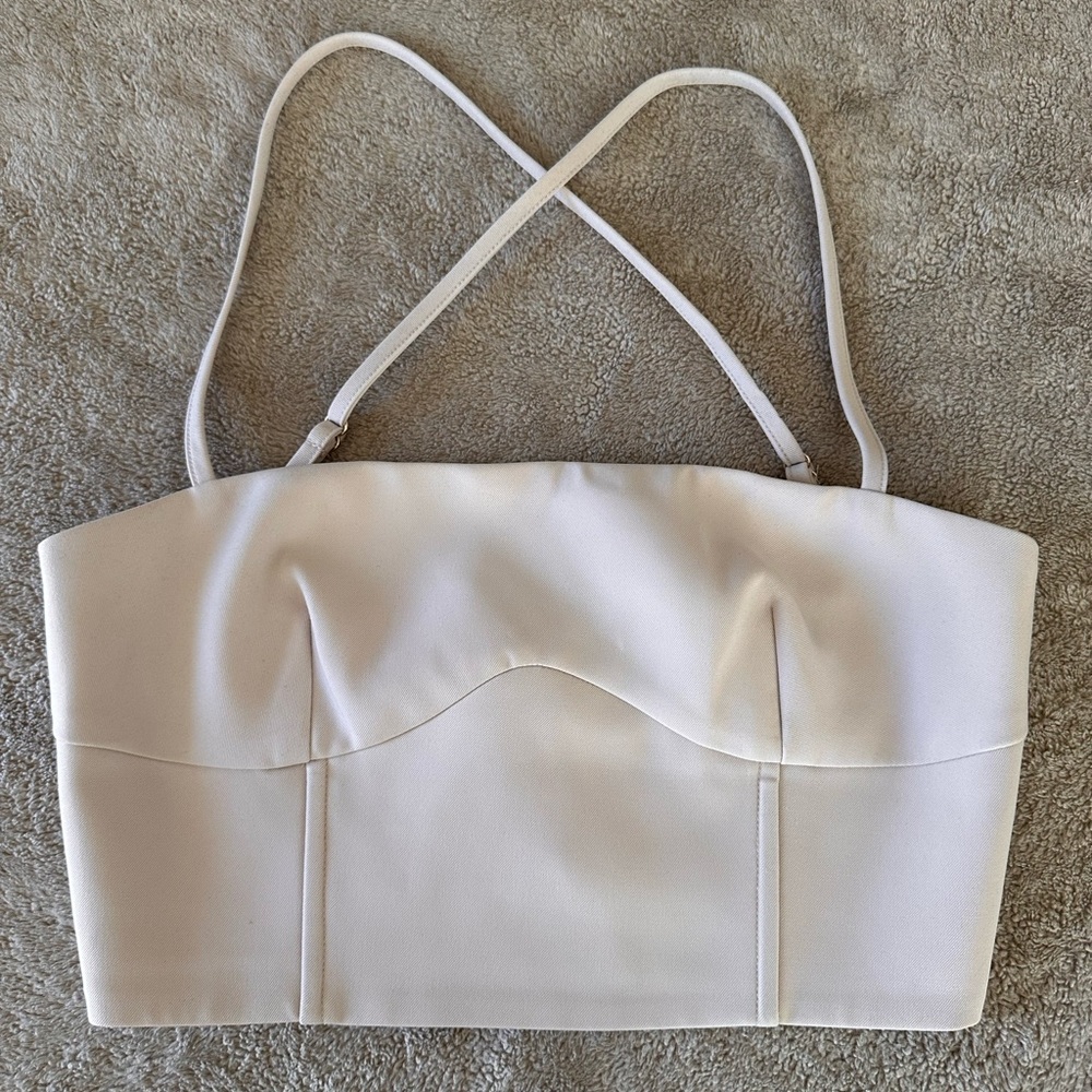 Meshki Cream Satin Top